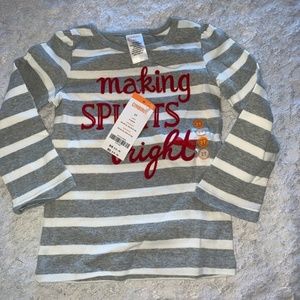 Toddler girls Gymboree stripped long sleeve T-shirt size 2T gray white NEW